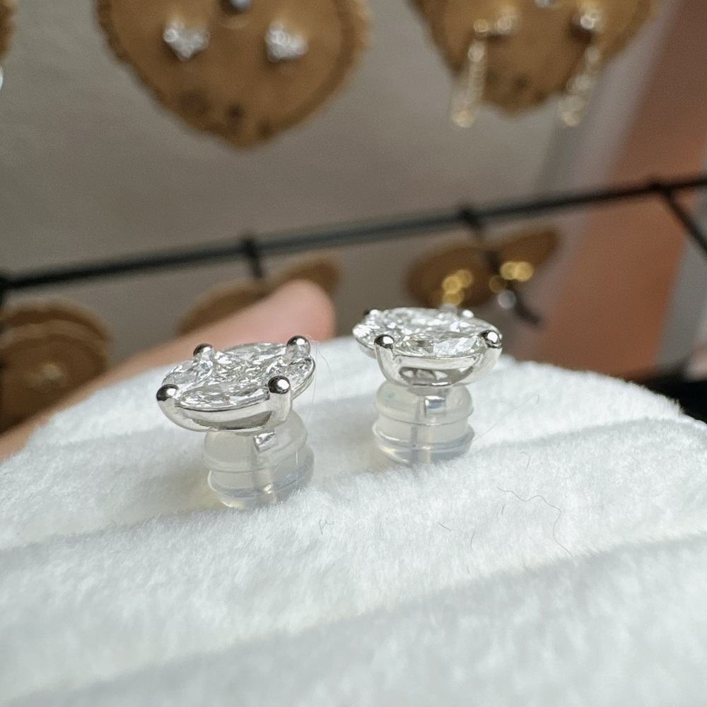 First Generation Diamond Earrings - Picture 3 of 5